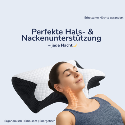 Ergonomisches Kissen von HelloSleep für eine gesunde Schlafposition in Deutschland